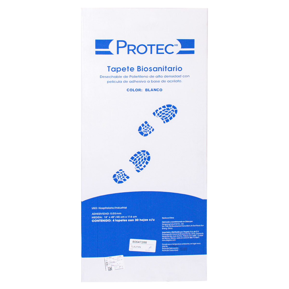 Tapete Biosanitario Protectora tor Blanco con 30/4 - Proveedora Medica