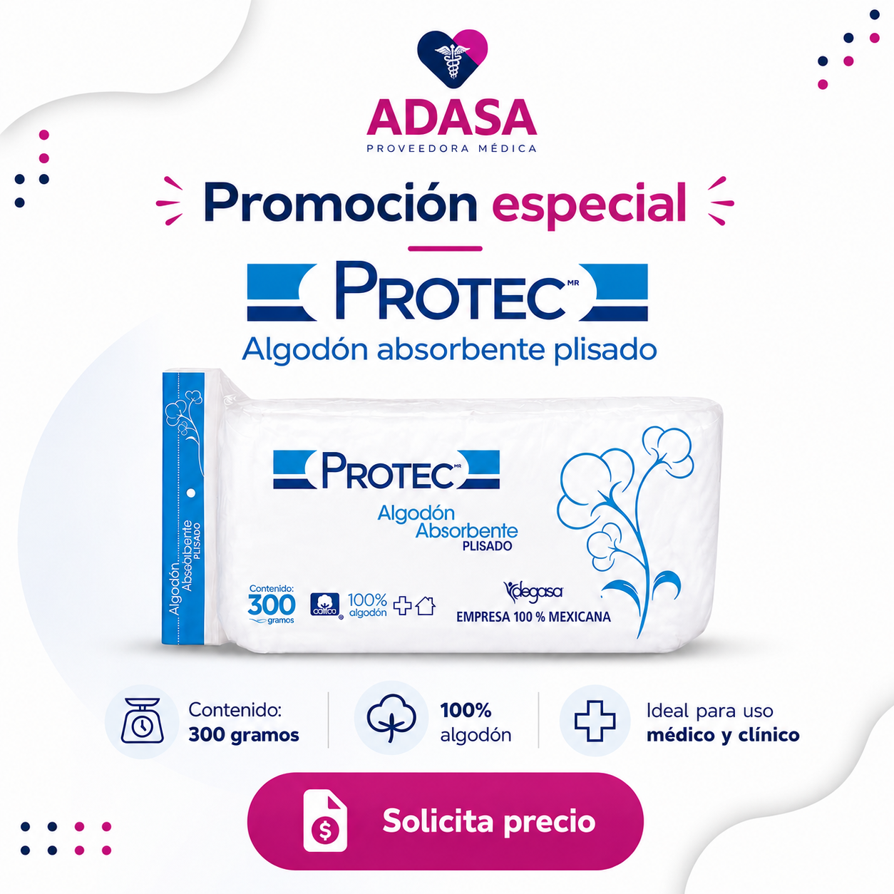 Algodón Plisado Protec 300 grs