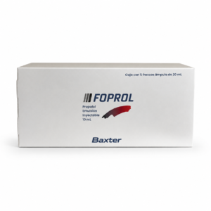 Propofol Baxter 20 ml caja con 5 frascos